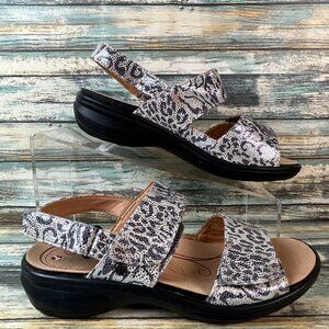 Revere Slingback Comfort Sandal 5M Silver Leather Open Toe Arch Support Walking